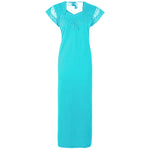 Load image into Gallery viewer, Teal / 12-16 Solid 100% Cotton Jeresy Long Nighty The Orange Tags
