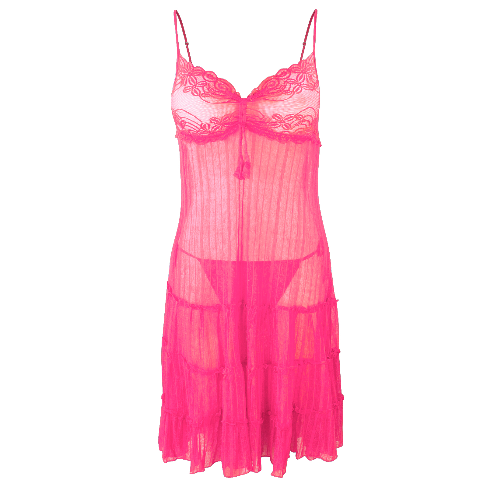 Pink / One Size Womens Sexy Babydoll G-String Dress Ladies Underwear Lingerie Thong Nightwear Y The Orange Tags