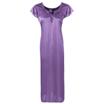 Load image into Gallery viewer, Light Purple / 12-16 NEW LADIES PLUS SIZE BLACK LONG NIGHTDRESS NIGHTIE LOUNGER PLUS SIZE The Orange Tags
