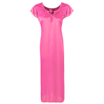 Charger l&#39;image dans la galerie, Rose Pink / 12-16 NEW LADIES PLUS SIZE BLACK LONG NIGHTDRESS NIGHTIE LOUNGER PLUS SIZE The Orange Tags
