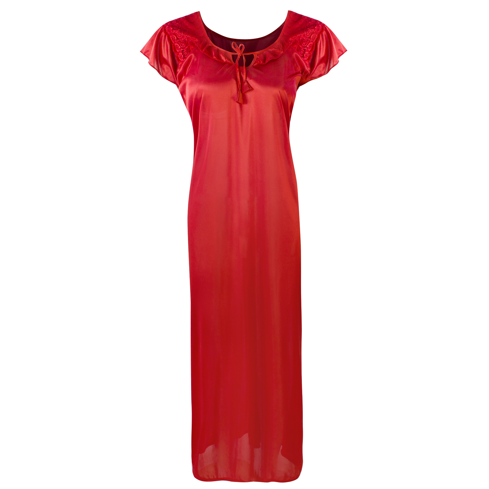 Red / 12-16 NEW LADIES PLUS SIZE BLACK LONG NIGHTDRESS NIGHTIE LOUNGER PLUS SIZE The Orange Tags