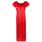 Charger l&#39;image dans la galerie, Red / 12-16 NEW LADIES PLUS SIZE BLACK LONG NIGHTDRESS NIGHTIE LOUNGER PLUS SIZE The Orange Tags
