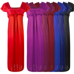 Charger l&#39;image dans la galerie, NEW WOMEN SATIN LONG NIGHTDRESS LADIES NIGHTY CHEMISE EMBROIDERY The Orange Tags
