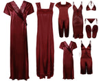 Load image into Gallery viewer, Deep Red / One Size: Regular (8-14) Bridal 11 Piece Nightwear Set The Orange Tags

