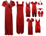 Load image into Gallery viewer, Red / One Size: Regular (8-14) Bridal 11 Piece Nightwear Set The Orange Tags
