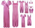 Load image into Gallery viewer, Rose Pink / One Size: Regular (8-14) Bridal 11 Piece Nightwear Set The Orange Tags
