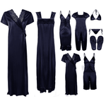 Load image into Gallery viewer, Navy / One Size: Regular (8-14) Bridal 11 Piece Nightwear Set The Orange Tags
