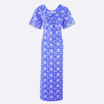 Charger l&#39;image dans la galerie, Blue / XXL 100% Cotton Floral Long Nightdress Plus Size The Orange Tags
