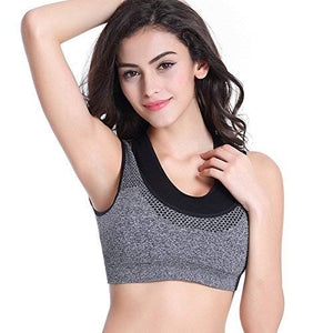 Grey / M Super High Impact Incredible Sexy Sport Wire Free Padded Work Out Sport Bra The Orange Tags