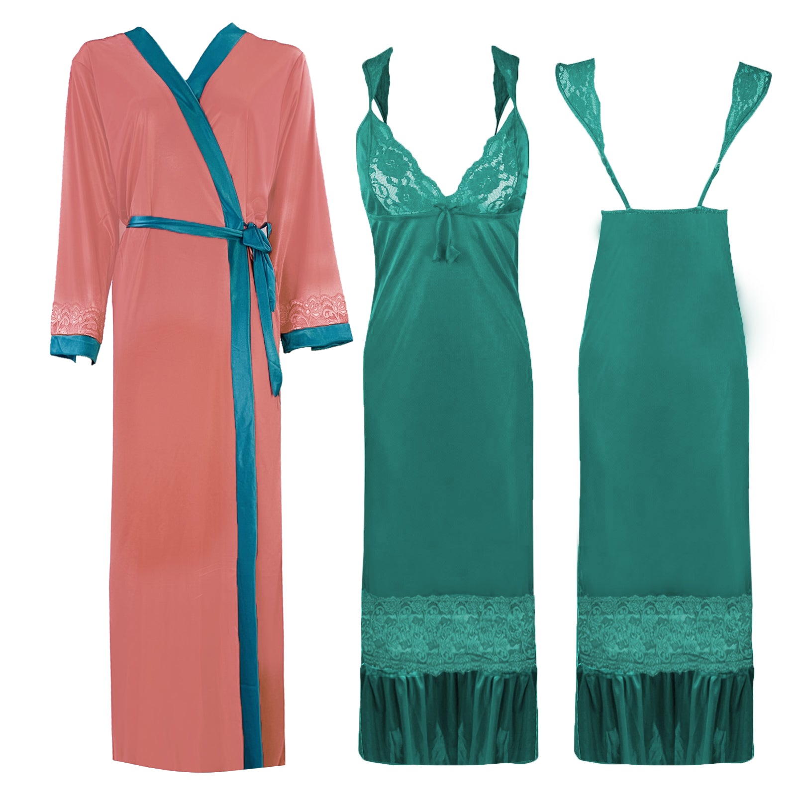 Coral / L Amelia Plus Size Nightwear Set The Orange Tags