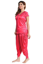 Afbeelding in Gallery-weergave laden, Fuchsia / One Size Aleena Satin Loungewear PJ Pyjama Set The Orange Tags
