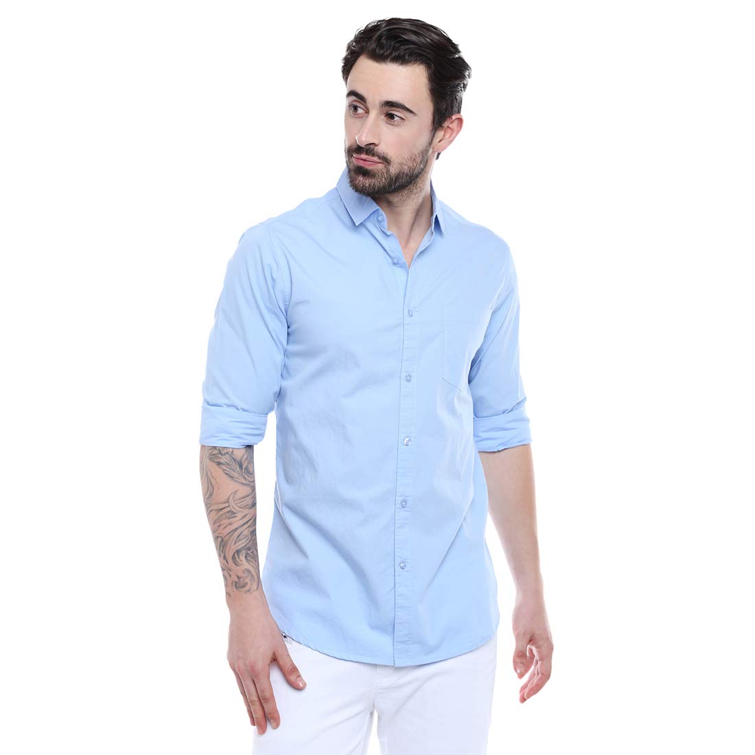 Men's Long Sleeve Dress Shirt Solid Slim Fit Casual Business Button Up Formal Shirts with Pocket The Orange Tags